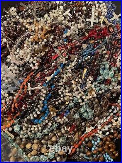Rare Big Lot Religious Medals & Rosaries Relic French Antique Rosary 3kg