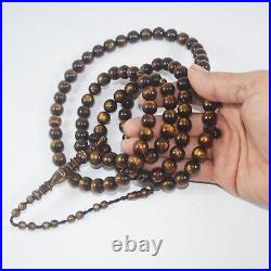 Rare Big Size 12 mm 100 beads Islamic Muslim Gold Coral Sea Yusr Tasbih