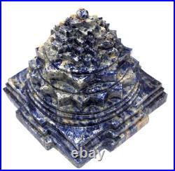 Rare Big Size Blue Sodalite Shree Yantra 4071 Gms