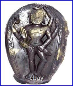 Rare Big Size Shri Vitthala Giridhari on Golden Govardhana Shaligram Shilla