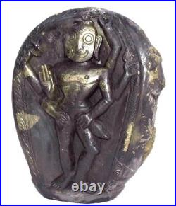 Rare Big Size Shri Vitthala Giridhari on Golden Govardhana Shaligram Shilla