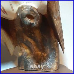 Rare Big Sky Carvers Ken White Owl Bird Wood Sculpture Masters Edition