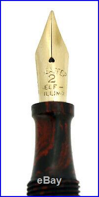 Rare C1917 Sheaffer Mottled Hard Rubber Self-filling Fountain Pen Big S Imprint