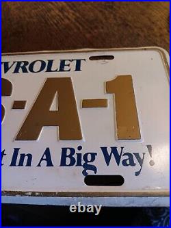 Rare Chevrolet Vtg License Plate'Putting You First in a Big Way!' U-S-A-1