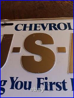 Rare Chevrolet Vtg License Plate'Putting You First in a Big Way!' U-S-A-1