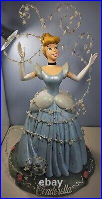 Rare Disney Big Fig 31 Figure Figurine Statue Cinderella With Music Box Base