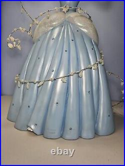 Rare Disney Big Fig 31 Figure Figurine Statue Cinderella With Music Box Base