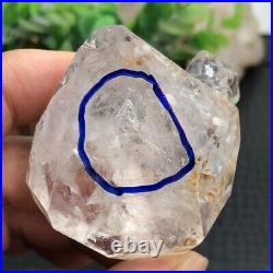 Rare Herkimer Diamond snowflake crystal double gem tip+Big Moving Water Droplets