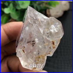 Rare Herkimer Diamond snowflake crystal double gem tip+Big Moving Water Droplets
