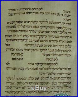 Rare & Important Big Complete Torah Scroll On Parchment Germany Ca 1600 Judaica