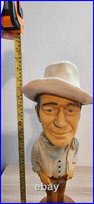 Rare Intact Vintage John Wayne 1979 Esco 19 Tall Chalkware Statue