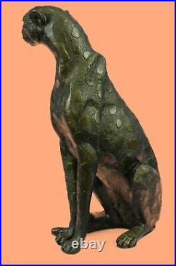 Rare Jaguar Panther Leopard Cougar Big Cat Car Collector Bronze Statue Artwork