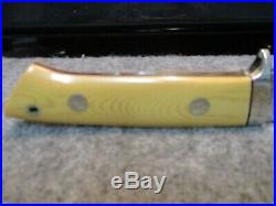 Rare Model Big 7 Jimmy Lile Utility Knife Hunter Skinner Yellow Micarta No Dot