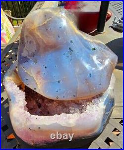 Rare Nature Amethyst Geode Cluster Feng Shui Big Treasure Bowl With Crystal Lid