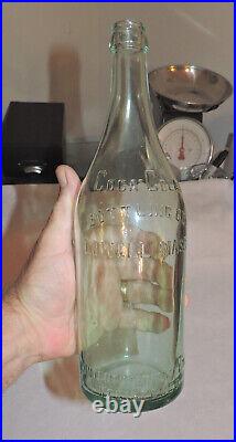 Rare Original Big Coca Cola 1 Pint 12 Oz Bottle Lowell, Mass. Nice