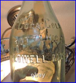 Rare Original Big Coca Cola 1 Pint 12 Oz Bottle Lowell, Mass. Nice