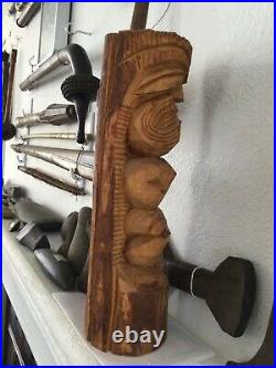 Rare Polynesian Milo Wood Hawaii Hawaiian Big Island /Kona Ku /Ancestral Figure