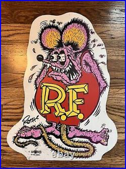 Rare Rat Fink Sign, Ed Big Daddy Roth Lawn Fink -not A Reproduction Signed