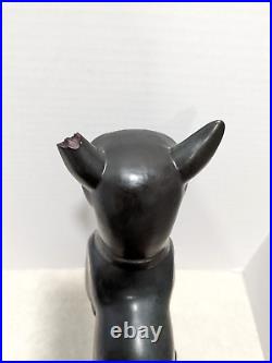 Rare Retired BIG 1982 Lladro Egyptian Cat 13 Tall Porcelain Sculpture FLAWED