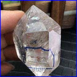 Rare TOP hyaline Herkimer Diamond Crystal gem tip+big Moving Water Droplets 71g