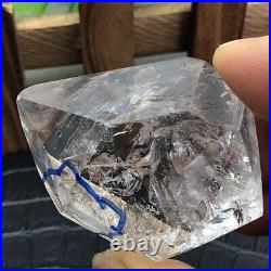 Rare TOP hyaline Herkimer Diamond Crystal gem tip+big Moving Water Droplets 71g