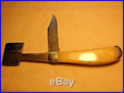 Rare Vintage 1911-1914 Olcut Union Olean Ny USA Kabar Hatchet Pocket Knife Big