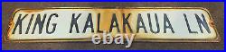 Rare Vintage King Kalakaua Ln Big Island Hawaii Porcelain Ocean View Street Sign