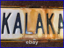 Rare Vintage King Kalakaua Ln Big Island Hawaii Porcelain Ocean View Street Sign