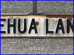 Rare Vintage Lehua Lane Big Island Hawaii Porcelain Ocean View Street Sign