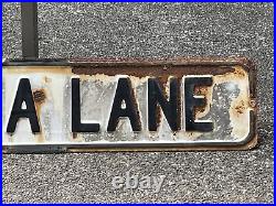 Rare Vintage Lehua Lane Big Island Hawaii Porcelain Ocean View Street Sign