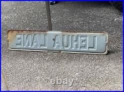 Rare Vintage Lehua Lane Big Island Hawaii Porcelain Ocean View Street Sign