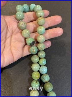Rare Vintage Native American Big Turquoise Beads Necklace