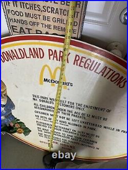 Rare Vintage Original Sign MC Donald's Park Regulations 3 D Officer Big Mac