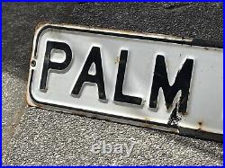Rare Vintage Palm Pkwy Big Island Hawaii Porcelain Ocean View Street Sign