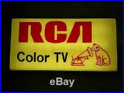 Rare Vintage Rca Color Tv Display Sign Dog Nipper Big Sign In Mint Condition