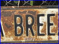 Rare Vtg Sea Breeze Pkwy Big Island Hawaii Porcelain Ocean View Street Sign