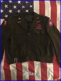 Rare Ww2 Us Army 82nd Abn Custom Taylored Ike Jacket Big Size Sterling Lt