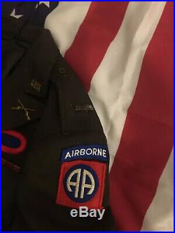 Rare Ww2 Us Army 82nd Abn Custom Taylored Ike Jacket Big Size Sterling Lt