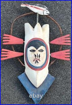 Rare big old Indian mask Eskimo Inuit height 23 inch old Germany collection