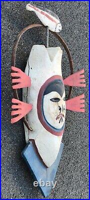 Rare big old Indian mask Eskimo Inuit height 23 inch old Germany collection
