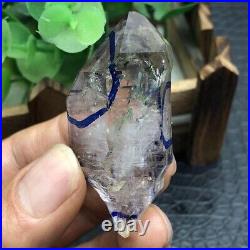 Rare hyaline Herkimer Diamond Crystal gem tip+three Big moving Water Droplet 42g