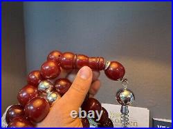 Red Big Rare Bakalit Tesbih Faturan Rosenkranz Ottoman Germany Misbaha Tasbih