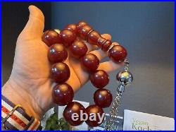 Red Big Rare Bakalit Tesbih Faturan Rosenkranz Ottoman Germany Misbaha Tasbih