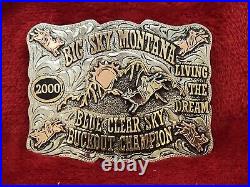 Rodeo Champion Trophy Buckle Pro Bull Riding? Big Sky Montana? 2000? Rare? 940