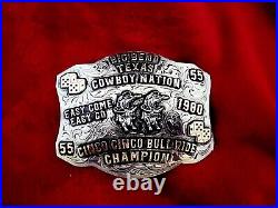 Rodeo Trophy Buckle Championship Bull Riding? West Texas Big Bend? 1980? RARE? 694