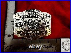 Rodeo Trophy Buckle Championship Bull Riding? West Texas Big Bend? 1980? RARE? 694