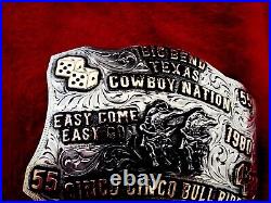 Rodeo Trophy Buckle Championship Bull Riding? West Texas Big Bend? 1980? RARE? 694