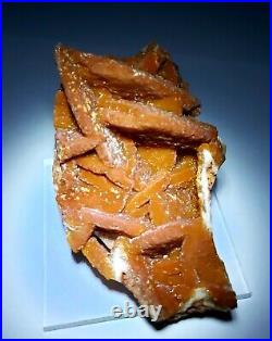 SUPERB-Rare Big Bladed Smithsonite ps. Calcite crystals, mine Mexico