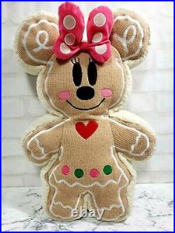 TOKYO Disney Gingerbread Mickey Minnie Big Cushion Reversible Plush 2010 Rare