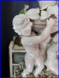 Tall Vintage Casa Pupo Lamp With 2 Cherubs And Ornate Details Rare Find! MCM BIG